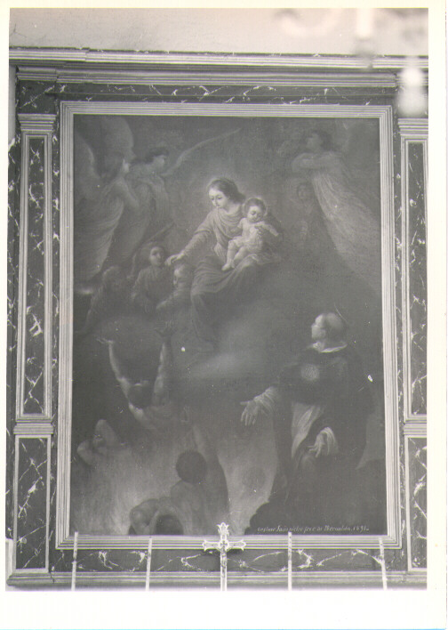 Madonna del Rosario con anime purganti e San Bernardino, Madonna del Rosario (dipinto) di Sampietro Cosimo Damiano (sec. XIX)