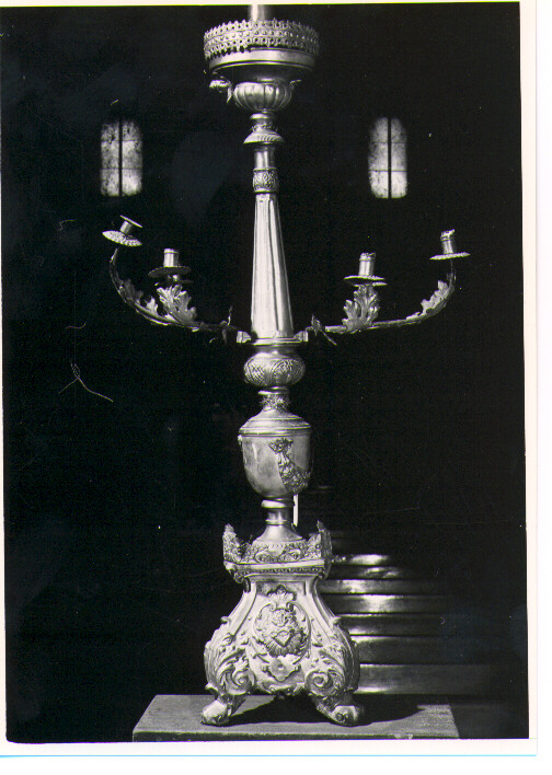 candelabro, serie - bottega napoletana (fine sec. XIX)