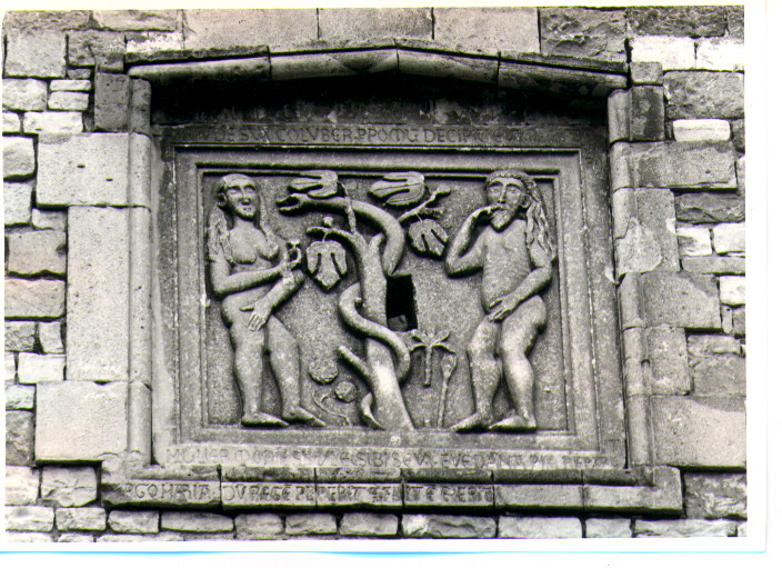 tentazione e caduta di Adamo e Eva (rilievo) - bottega lucana (sec. XIII)