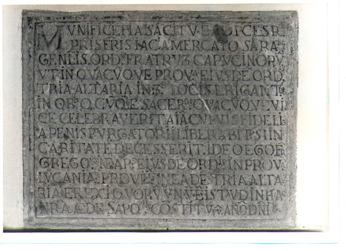 lapide - bottega Italia meridionale (sec. XVI)