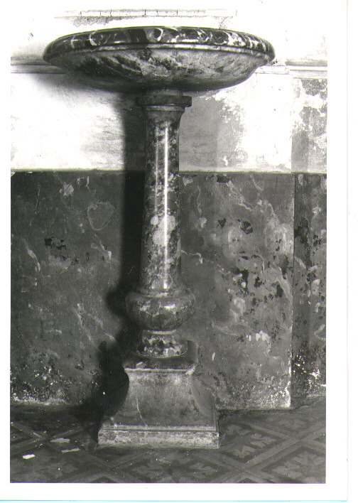 acquasantiera - a fusto, serie - bottega Italia meridionale (sec. XIX)