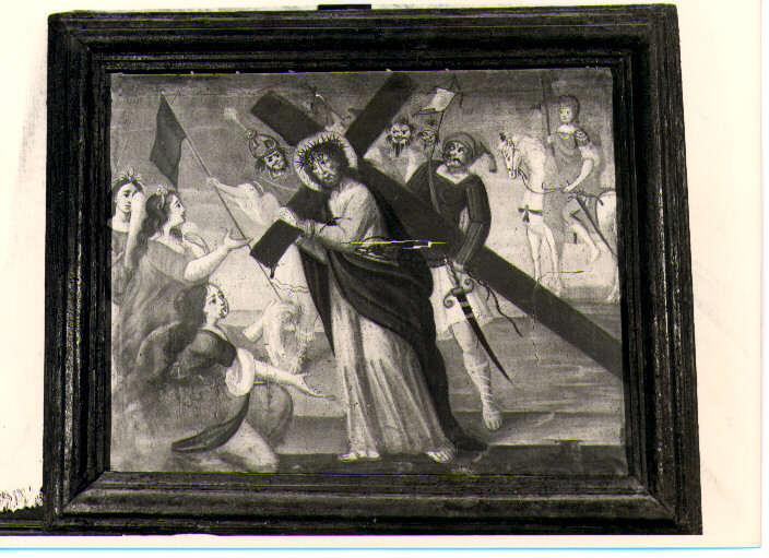 stazione VIII: Gesù consola le donne di Gerusalemme (dipinto, ciclo) - ambito lucano (sec. XIX)