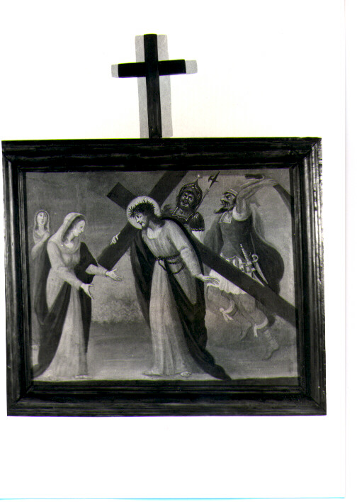 stazione IV: Gesù incontra la Madonna (dipinto, ciclo) - ambito lucano (sec. XIX)