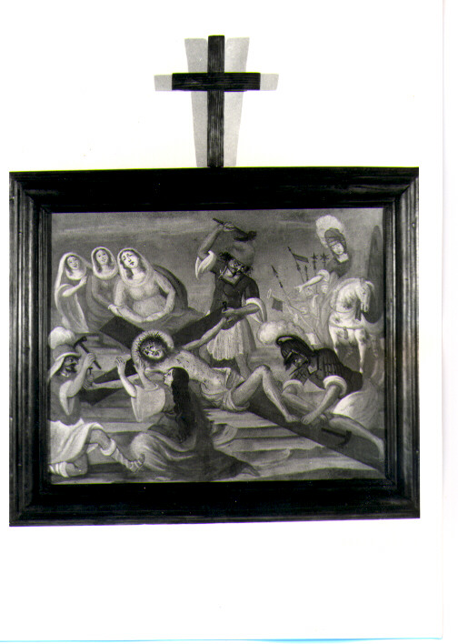 stazione XI: Gesù inchiodato alla croce (dipinto, ciclo) - ambito lucano (sec. XIX)