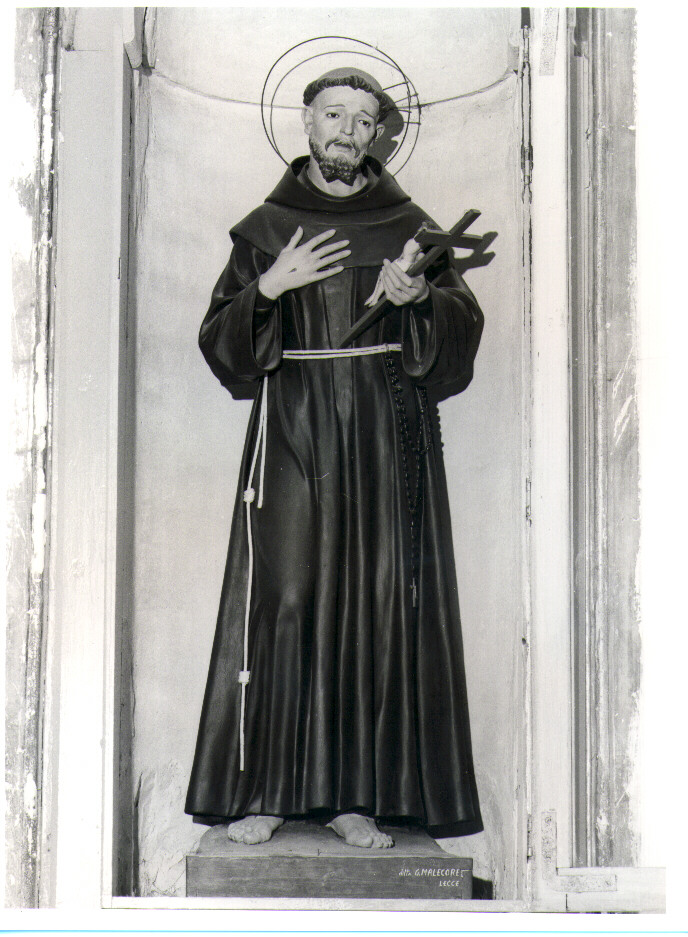 San Francesco d'Assisi (statua) di Malecore Giuseppe (bottega) (prima metà sec. XX)