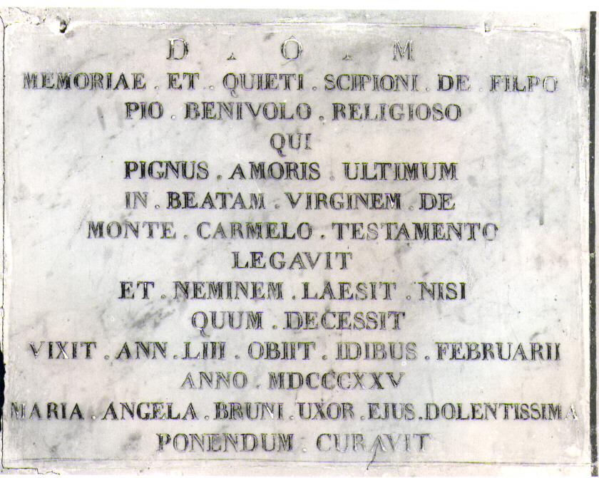 lapide commemorativa - bottega Italia meridionale (sec. XIX)