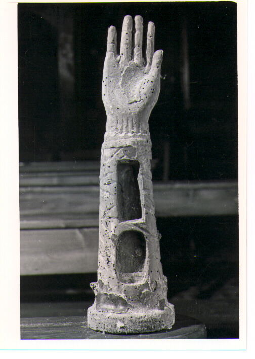 reliquiario antropomorfo - a braccio - bottega Italia meridionale (fine/inizio secc. XVII/ XVIII)