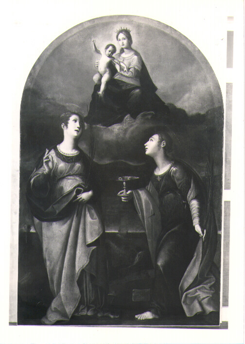 Madonna con Bambino fra Santa Lucia e Santa Caterina d'Alessandria, Madonna con Bambino e Santi (dipinto) di Azzolino Giovan Bernardino (sec. XVII)