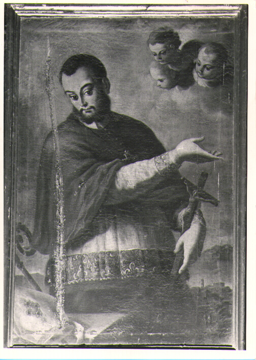 Madonna Immacolata con San Francesco d'Assisi e San Francesco di Paola (dipinto) di Ferrari Salvatore (sec. XVIII)