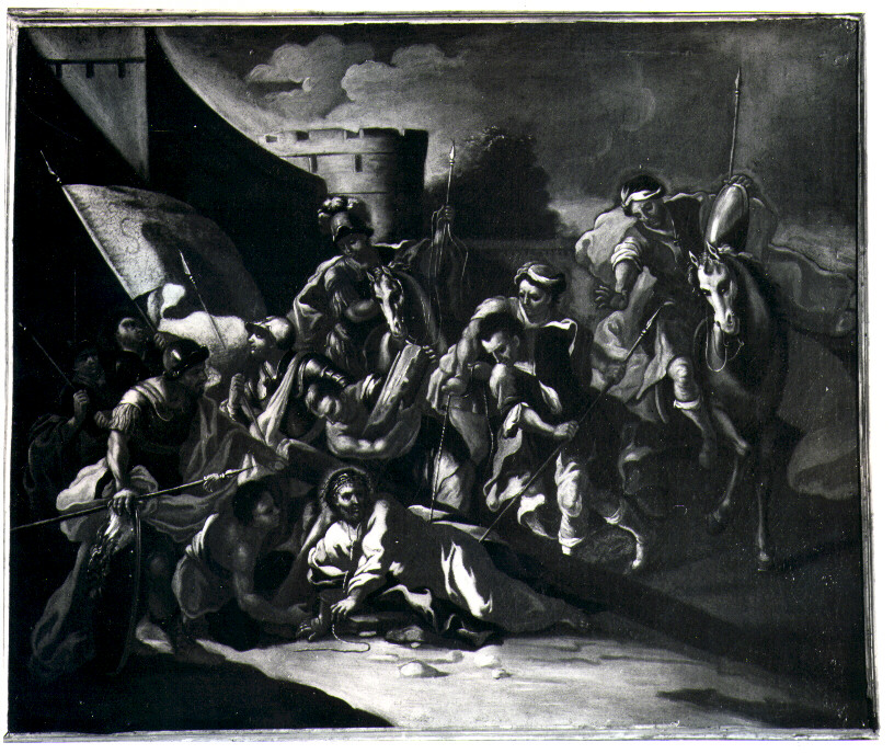 stazione III: Gesù cade sotto la croce la prima volta (dipinto, elemento d'insieme) - ambito Italia meridionale (seconda metà sec. XVIII)