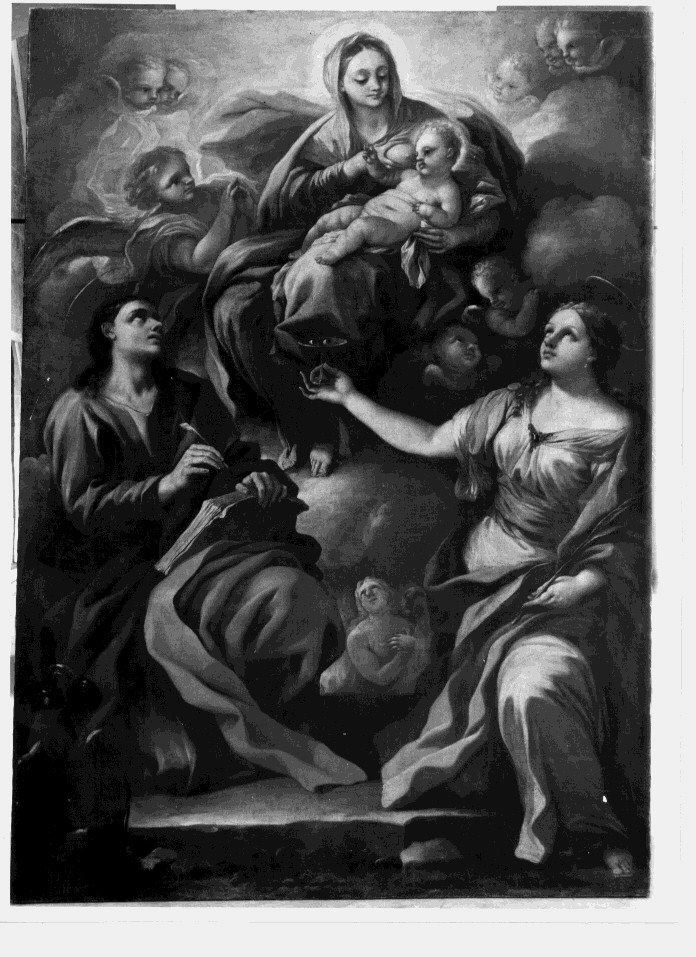 Madonna con Bambino e Santi (dipinto) di Malinconico Nicola (sec. XVIII)