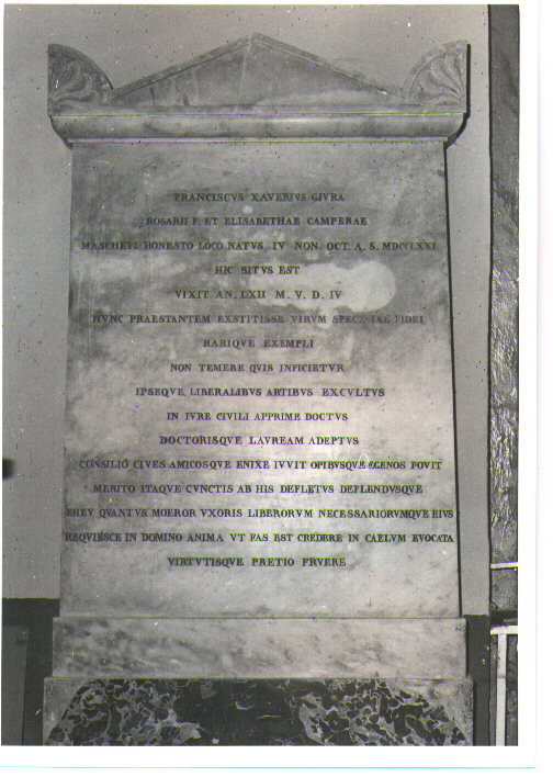 lapide tombale - bottega lucana (sec. XIX)