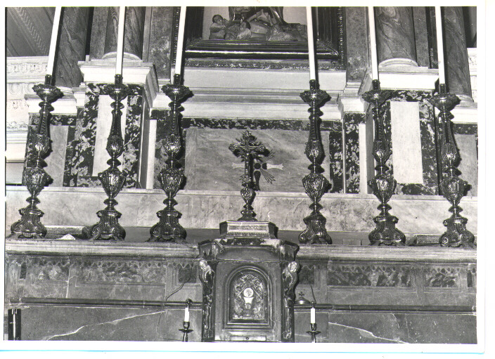candeliere d'altare - ambito napoletano (seconda metà sec. XIX)