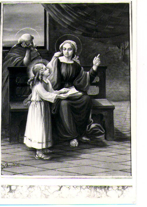 educazione di Maria Vergine (dipinto) di Lanziani M (sec. XIX)