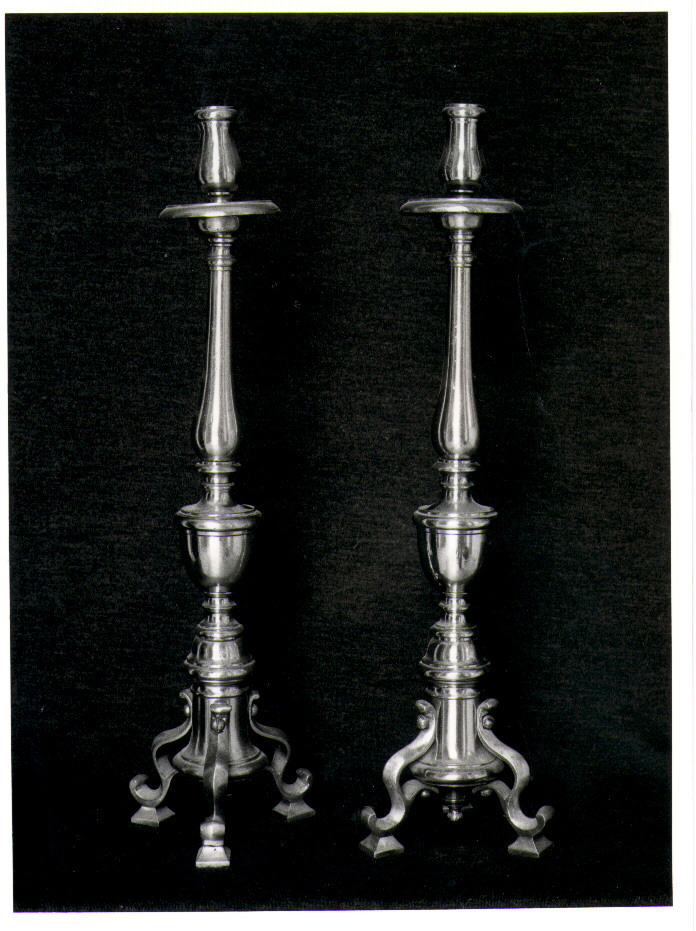 candeliere, serie - bottega lucana (fine/inizio secc. XIX/ XX)