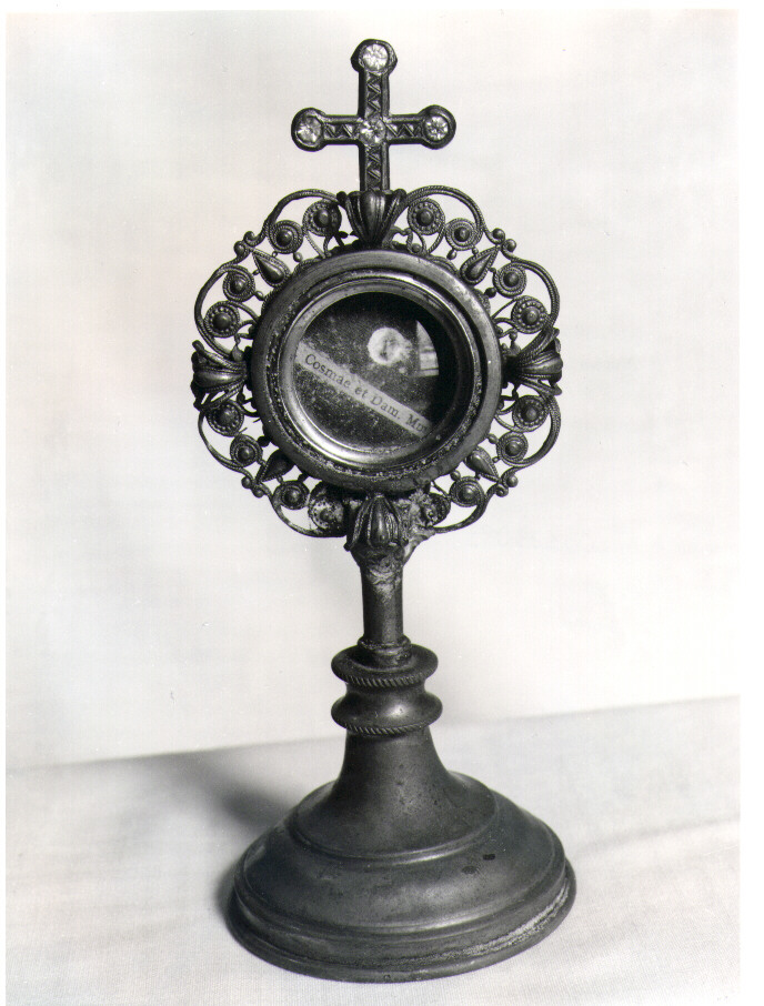 reliquiario - a ostensorio - bottega Italia meridionale (fine/inizio secc. XIX/ XX)