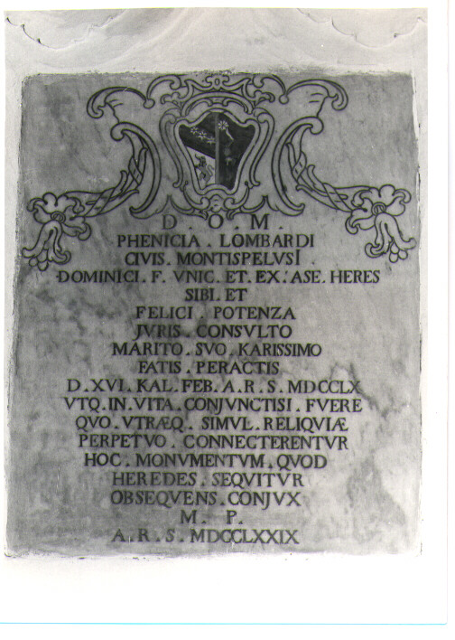 lapide tombale - bottega Italia meridionale (sec. XVIII)