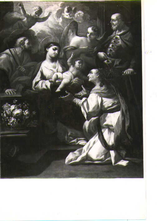 adorazione di Gesù Bambino (dipinto) di Miglionico Antonio (fine/inizio secc. XVII/ XVIII)