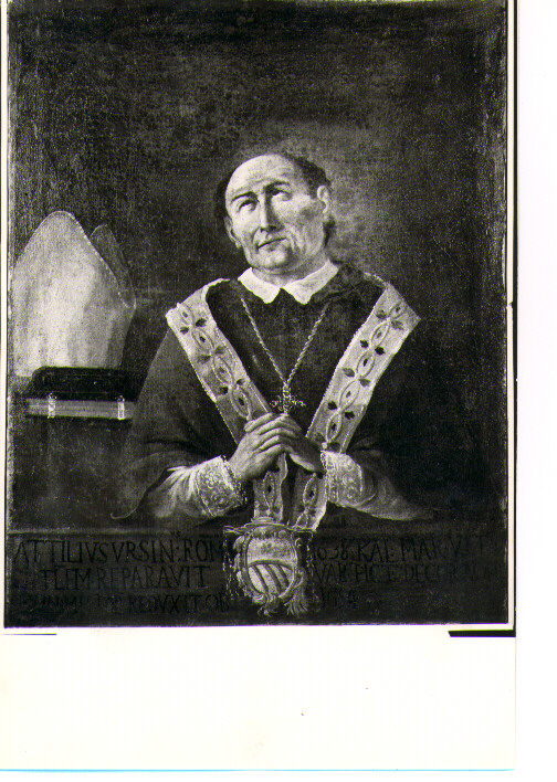 ritratto del Vescovo Attilio Orsini, ritratto di ecclesiastico (dipinto) - ambito lucano (sec. XVIII)