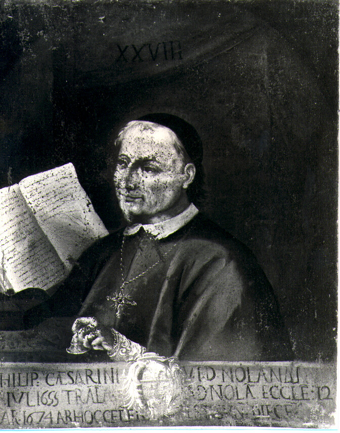 ritratto del Vescovo Filippo Cesarini, ritratto di ecclesiastico (dipinto) - ambito lucano (sec. XVIII)