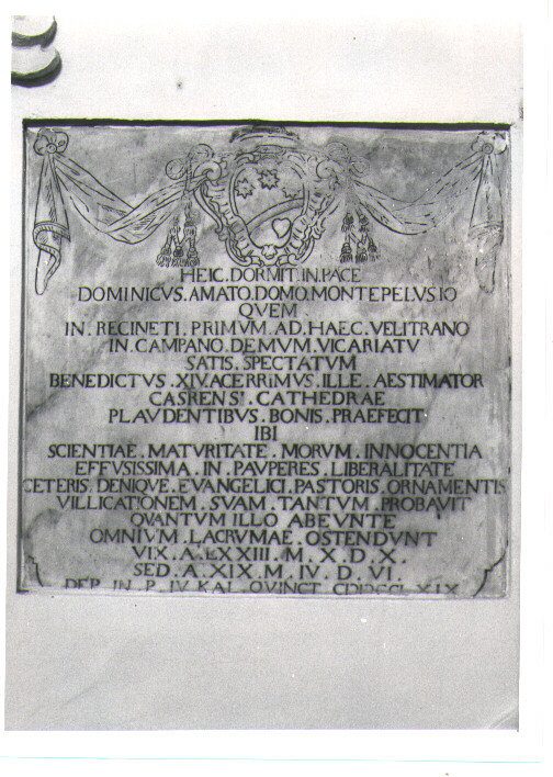 lastra tombale - bottega Italia meridionale (sec. XVIII)