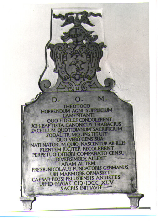 lapide - bottega Italia meridionale (sec. XVIII)