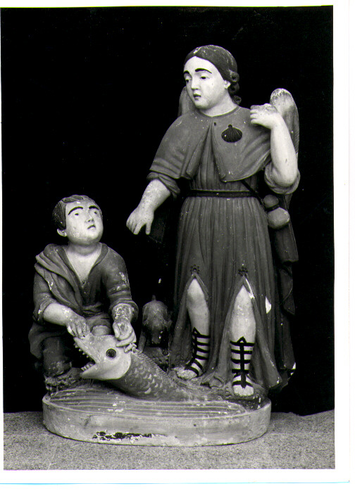 Tobiolo e San Raffaele Arcangelo (gruppo scultoreo) - bottega Italia meridionale (sec. XVI)