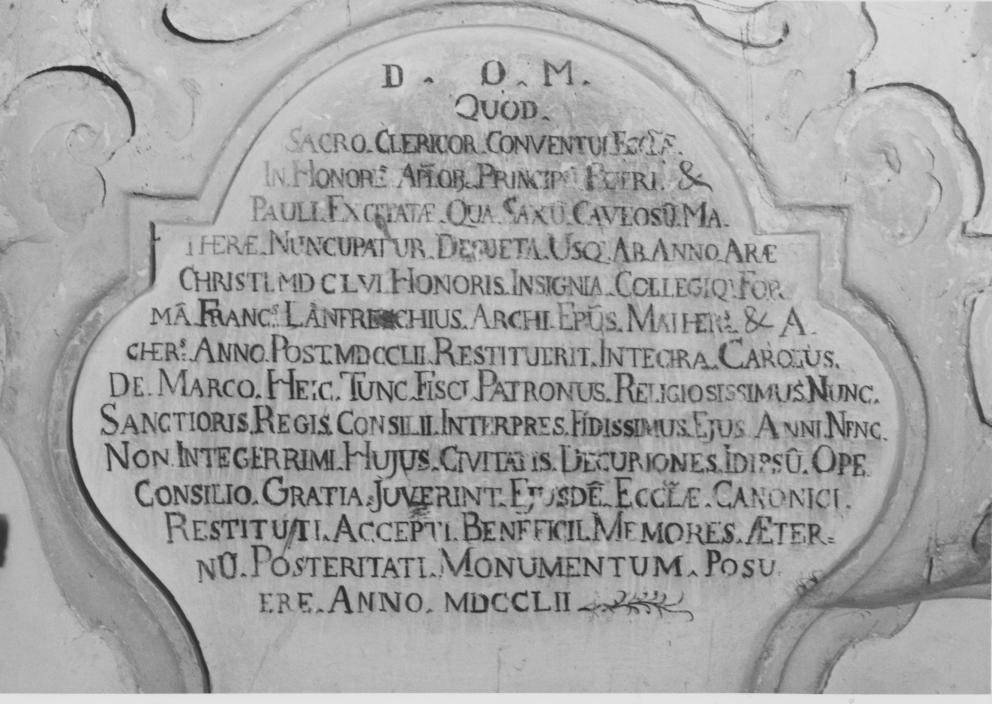 lapide - bottega Italia meridionale (sec. XVIII)