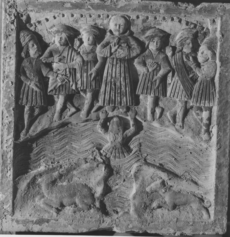 Episodio della vita di Sant'Antonio da Padova (rilievo, elemento d'insieme) - bottega Italia meridionale (seconda metà sec. XV)