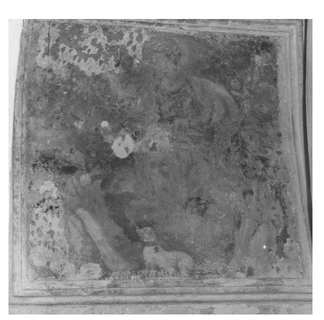 Madonna con Bambino e S. Domenico (decorazione pittorica) - ambito Italia meridionale (metà sec. XVII)