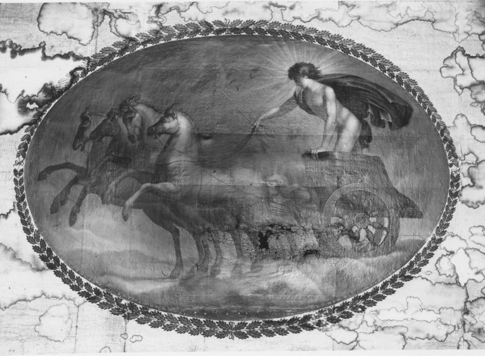 Fetonte guida il carro del Sole (dipinto) di Donadio G (attribuito) (sec. XIX)