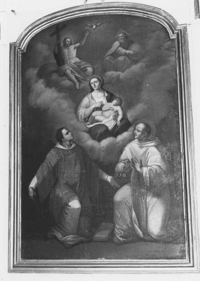 Trinità, Madonna col Bambino e i santi Lorenzo e Bruno (dipinto) di Donadio G (attribuito) (sec. XIX)