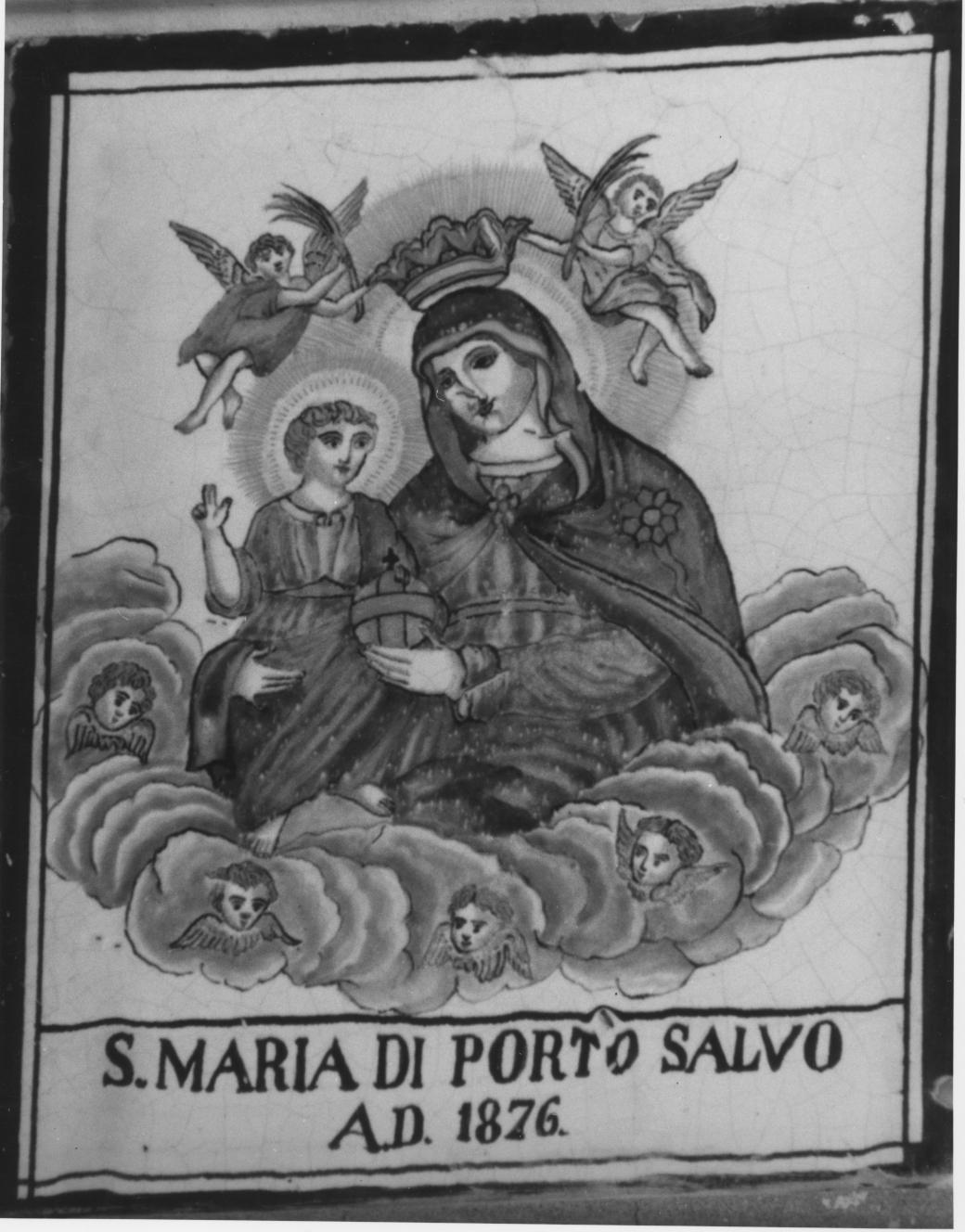 Madonna con Bambino (decorazione plastico-pittorica) - bottega Italia meridionale (sec. XIX)