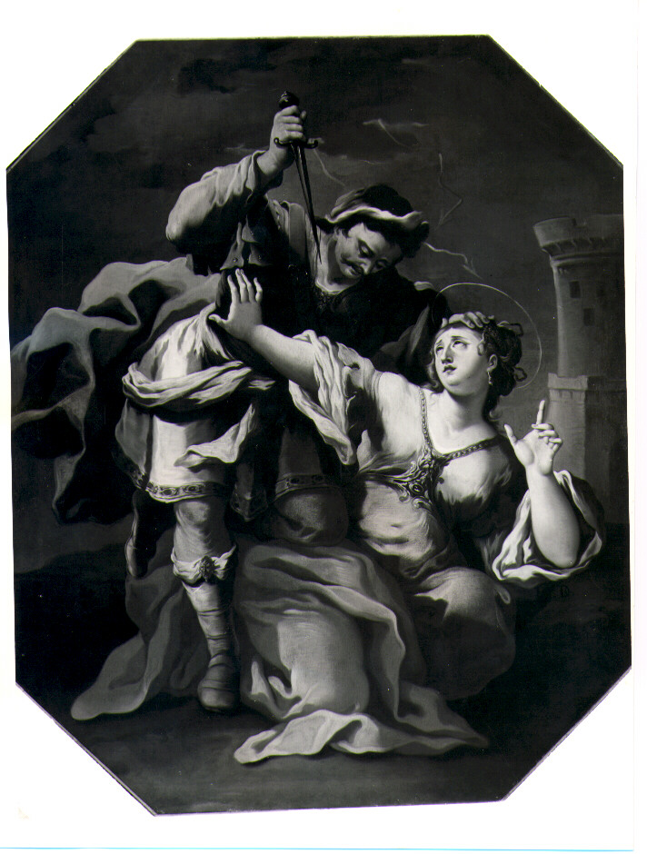 decapitazione di Santa Barbara (dipinto) di Guarino Domenico (sec. XVIII)