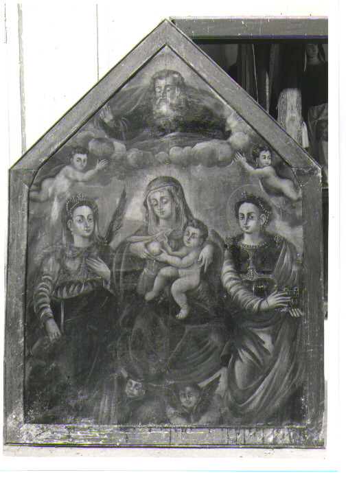 Madonna con Bambino, Santa Caterina d'Alessandria, Santa Lucia e Dio Padre, Madonna con Bambino e Santi (dipinto) - ambito napoletano (fine/inizio secc. XVIII/ XIX)