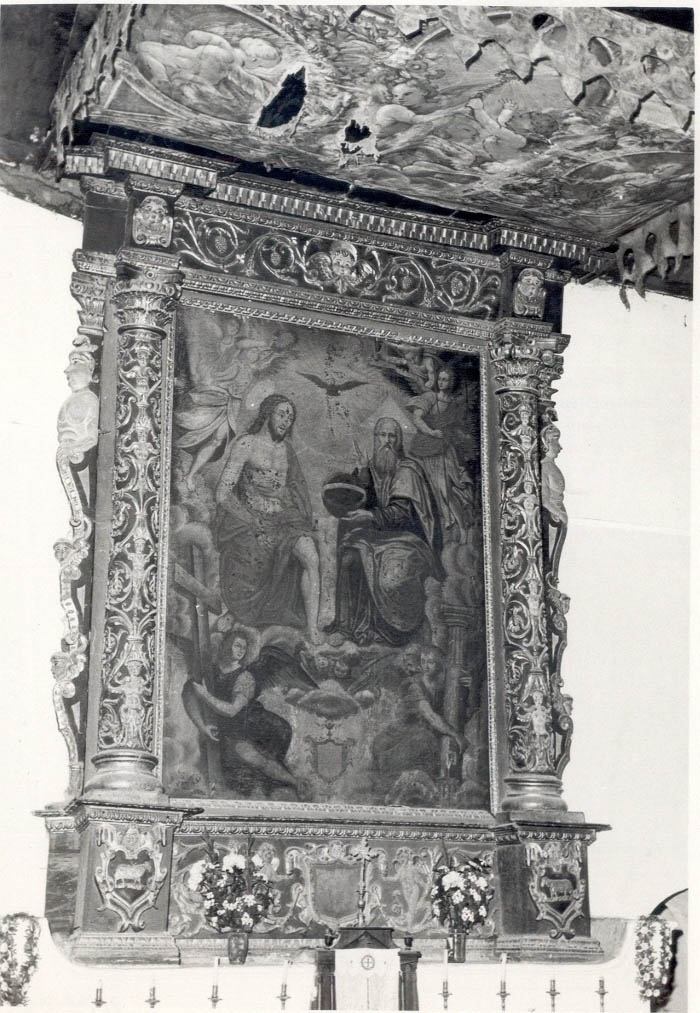 Trinità (pala d'altare, opera isolata) di De Ambrosio Giovanni Angelo da Saponara (secondo quarto sec. XVII)