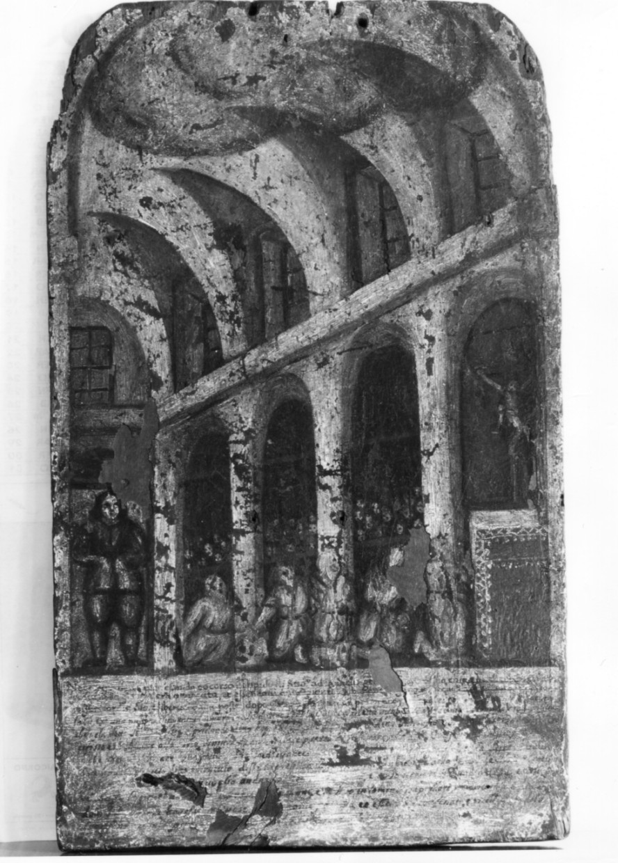 miracolo del Crocifisso e guarigione di Paolo Giafia (tabella) - bottega Italia meridionale (seconda metà sec. XVII)