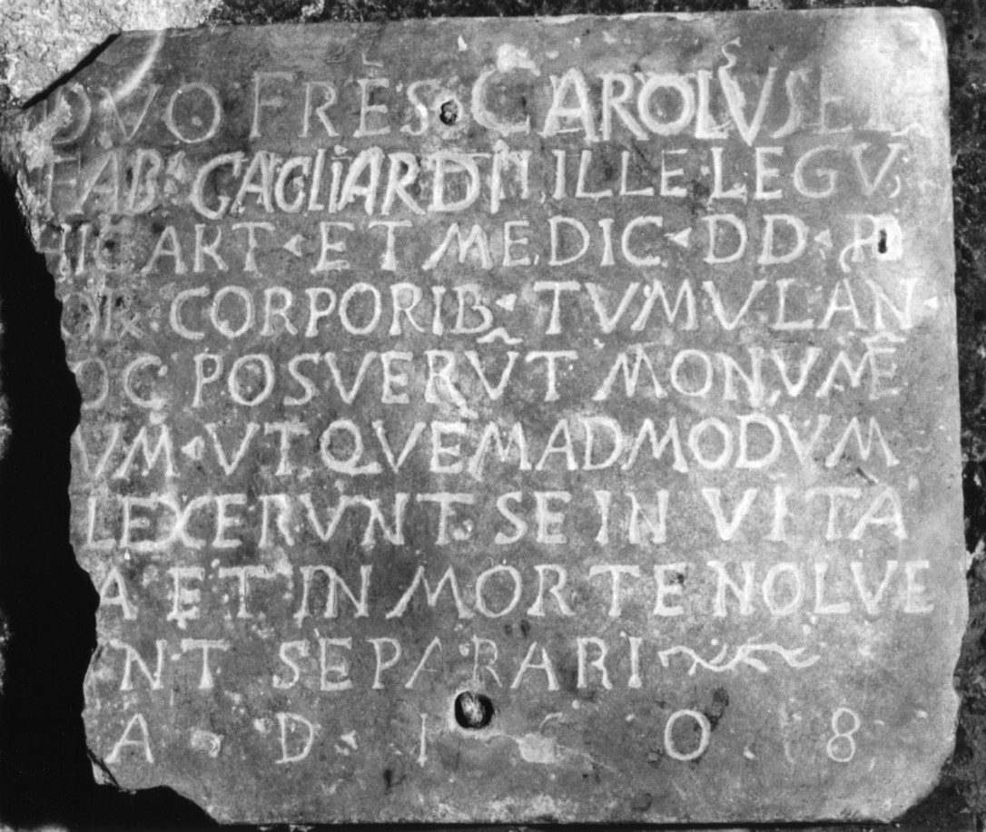 lapide tombale, frammento - bottega lucana (sec. XVII)