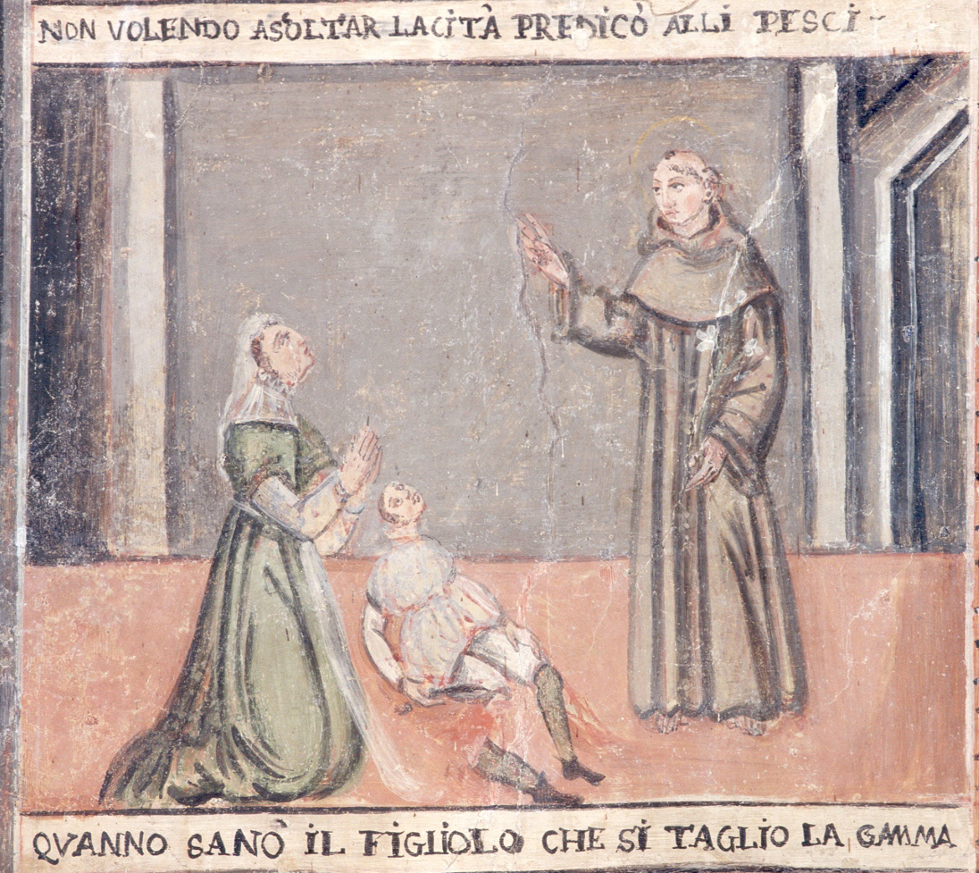 Guarigione della gamba tagliata (dipinto, ciclo) - ambito Italia meridionale (fine/inizio secc. XVI/ XVII)
