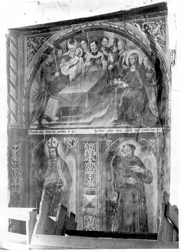 presentazione di Gesù al Tempio, S. Donato e S. Francesco (dipinto, opera isolata) di De Laurentis Attilio (secondo quarto sec. XVII)
