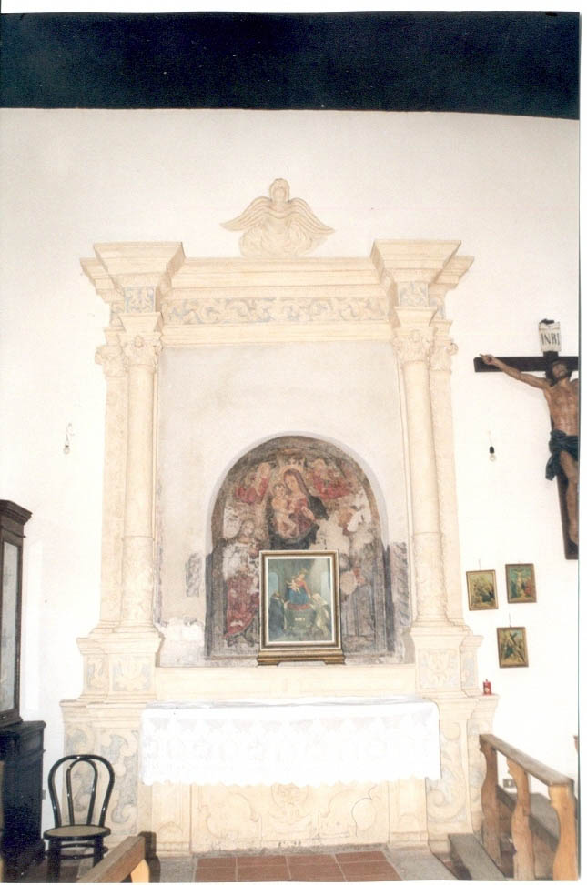 Madonna delle Grazie tra la Maddalena e Sant'Antonio da Padova, Madonna con personaggi che implorano il suo aiuto (dipinto, opera isolata) - ambito Italia meridionale (secondo quarto sec. XVI)