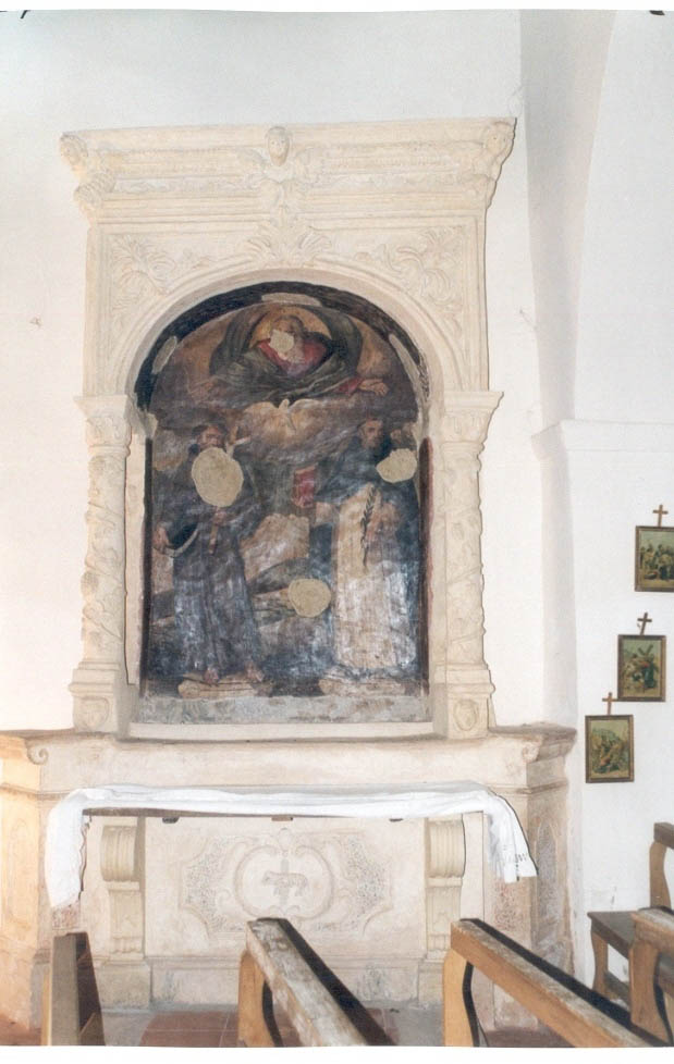 Trinità, S. Francesco e S. Domenico, Trinità (dipinto, opera isolata) - ambito Italia meridionale (primo quarto sec. XVII)