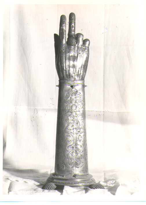 reliquiario antropomorfo - a braccio - bottega napoletana (sec. XVII)