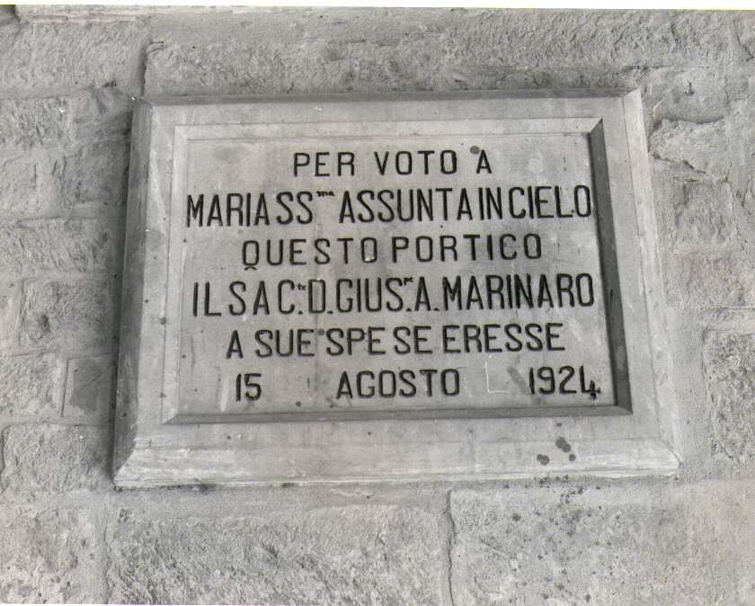 lapide documentaria - bottega Italia meridionale (sec. XX)