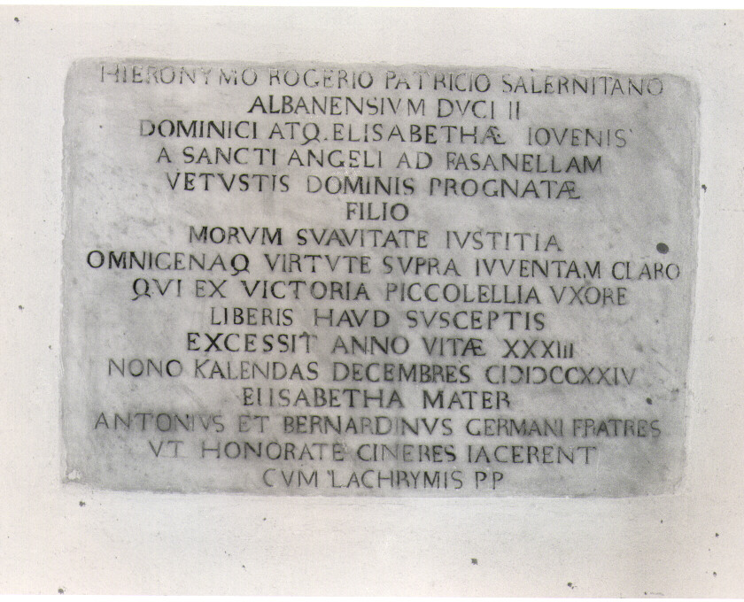 lapide tombale - bottega Italia meridionale (sec. XVIII)