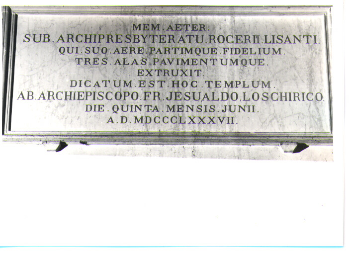 lapide commemorativa - bottega Italia meridionale (sec. XIX)