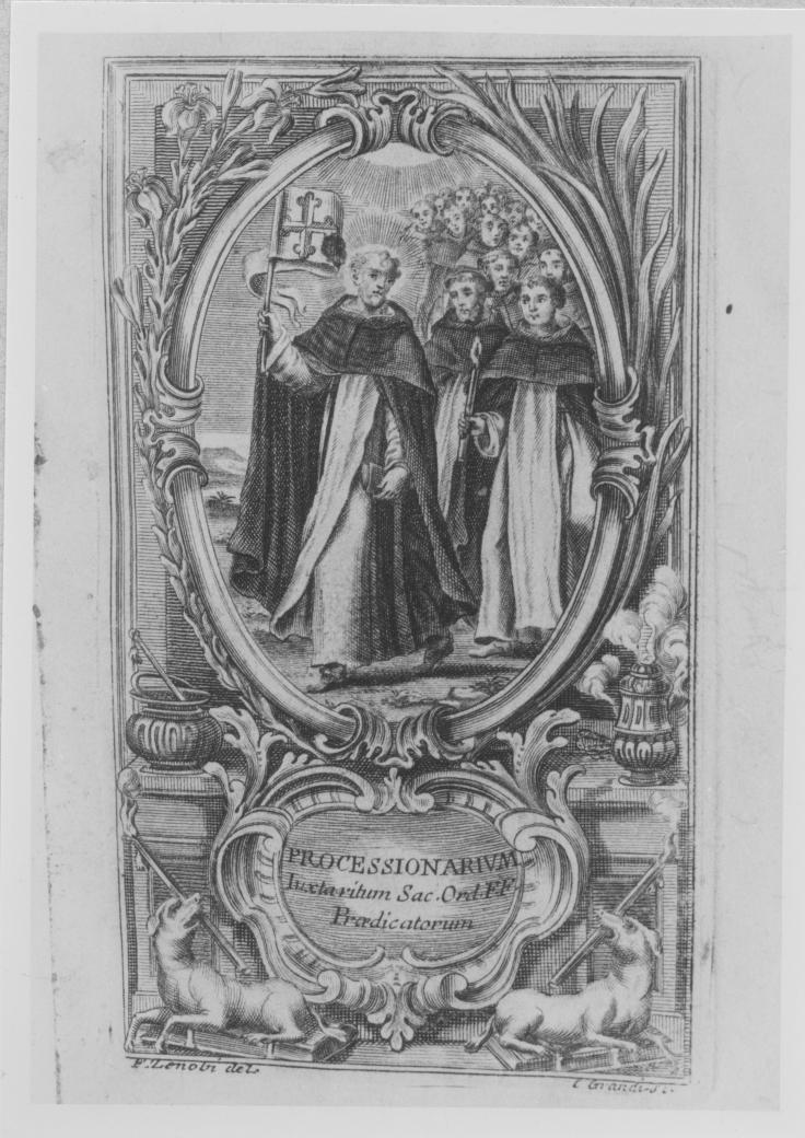 San Domenico (coperta di libro liturgico) di Grandi Carlo, Zanobi F (sec. XVIII)