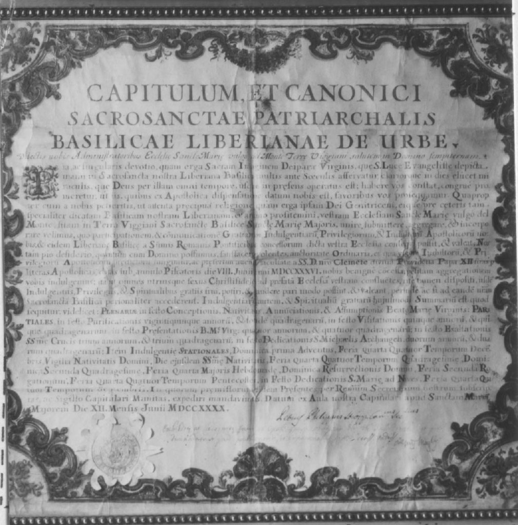 bolla papale - bottega Italia meridionale (sec. XVIII)