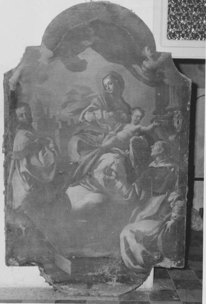 Madonna con Bambino e Santi Francesco Saverio e Domenico (dipinto) di Peccheneda Nicola (attribuito) (seconda metà sec. XVIII)