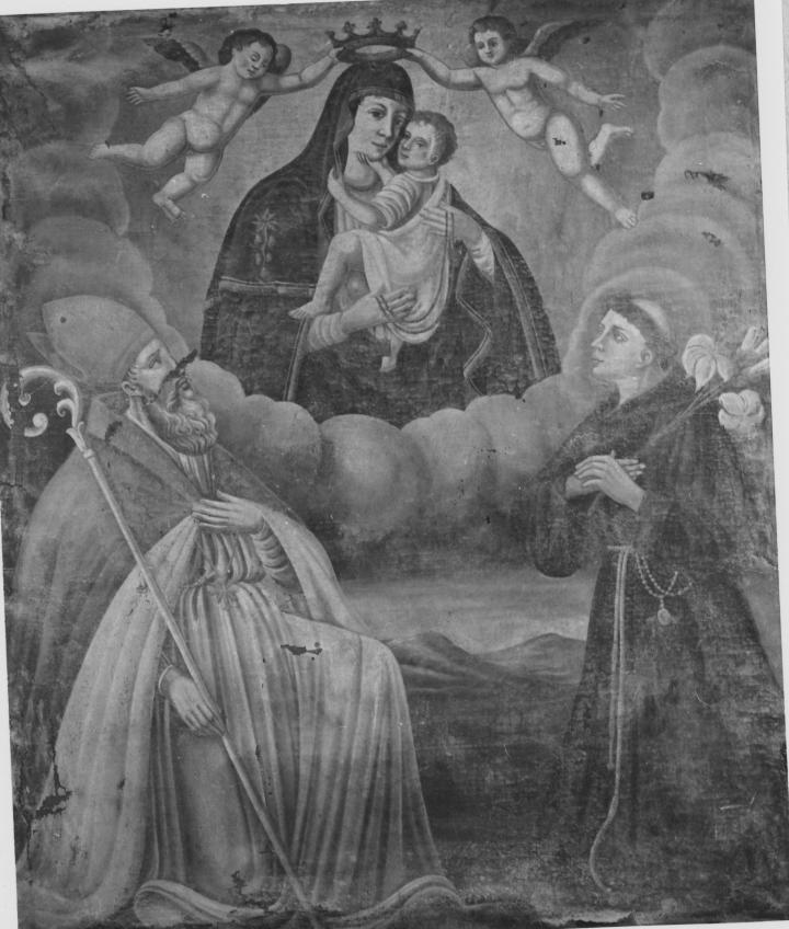 Madonna con Bambino tra Sant'Antonio da Padova e Santo Vescovo (dipinto) - ambito lucano (sec. XVIII)